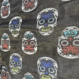 Raso Carnaval Calaveras Purpurina