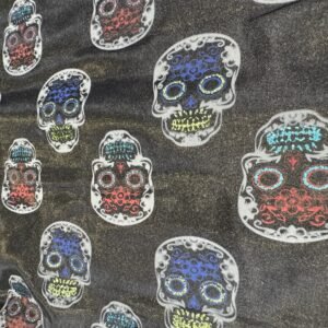 Raso Carnaval Calaveras Purpurina