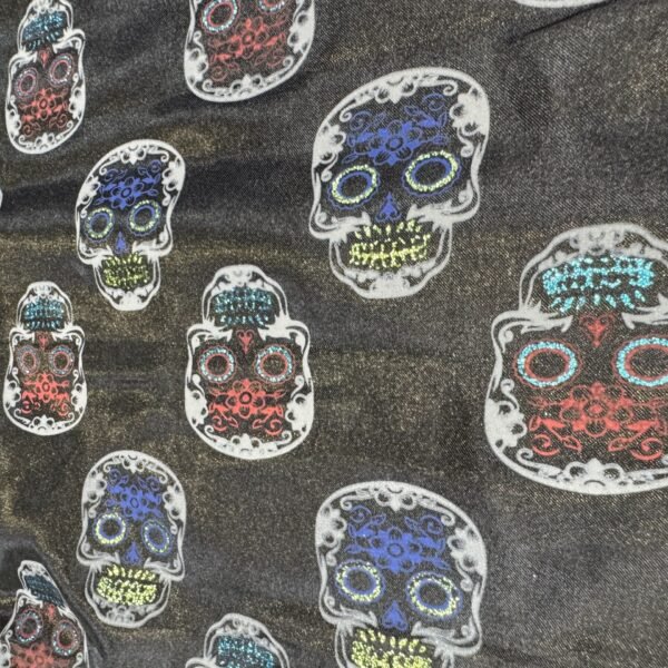Raso Carnaval Calaveras Purpurina