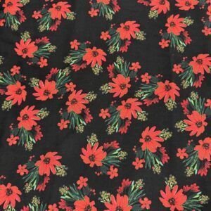 Viscosa Estampada Flores Rojas