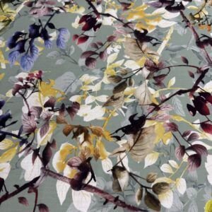 Crepe Poliéster Estampado Hojas