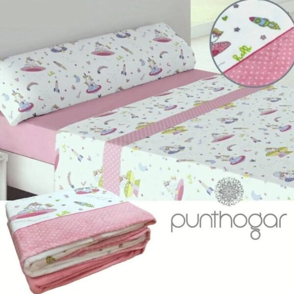 Juego de Sábanas Coralina Unicornio Rosa