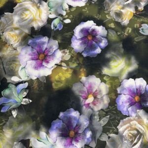 Crepe Poliéster Estampado Flores