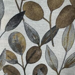 Loneta Cortina Estampado Versalles Hoja Gris