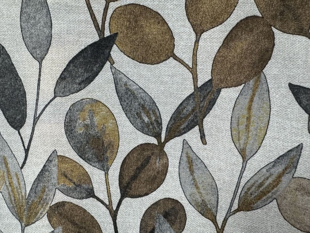 Loneta Cortina Estampado Versalles Hoja Gris