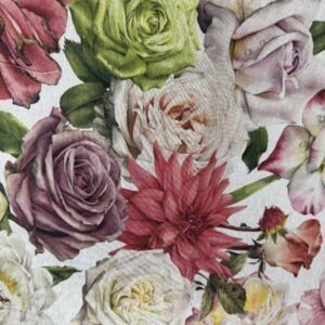 Loneta Cortina Estampado Rosas