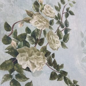 Loneta Cortina Estampado Rosas Blancas