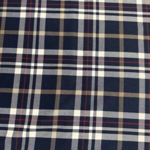 Viyela Algodón Cuadros Azul Marino