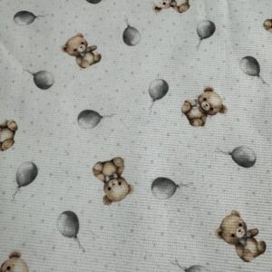 Piqué Canutillo Oso Globo Gris