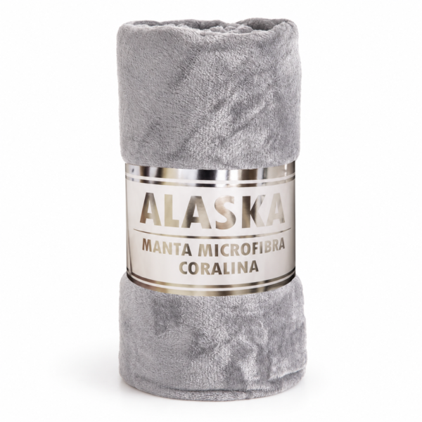 Manta Plaid Coralina Gris Claro