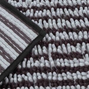 Alfombra Baño Shagy Stripes Gris