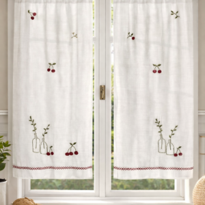 Visillo Cocina Cerezas Rojas