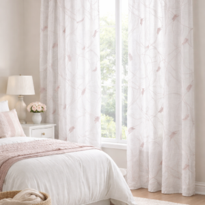 Visillo Círculos Rosa