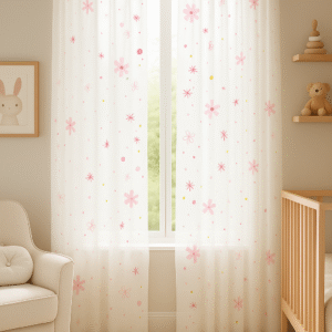 Visillo Infantil Estrellas y Flores