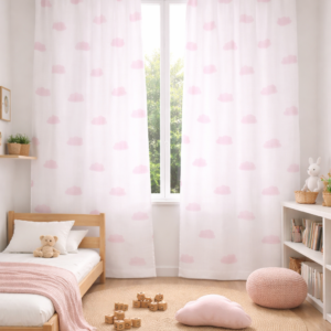 Visillo Infantil Nubes Rosa