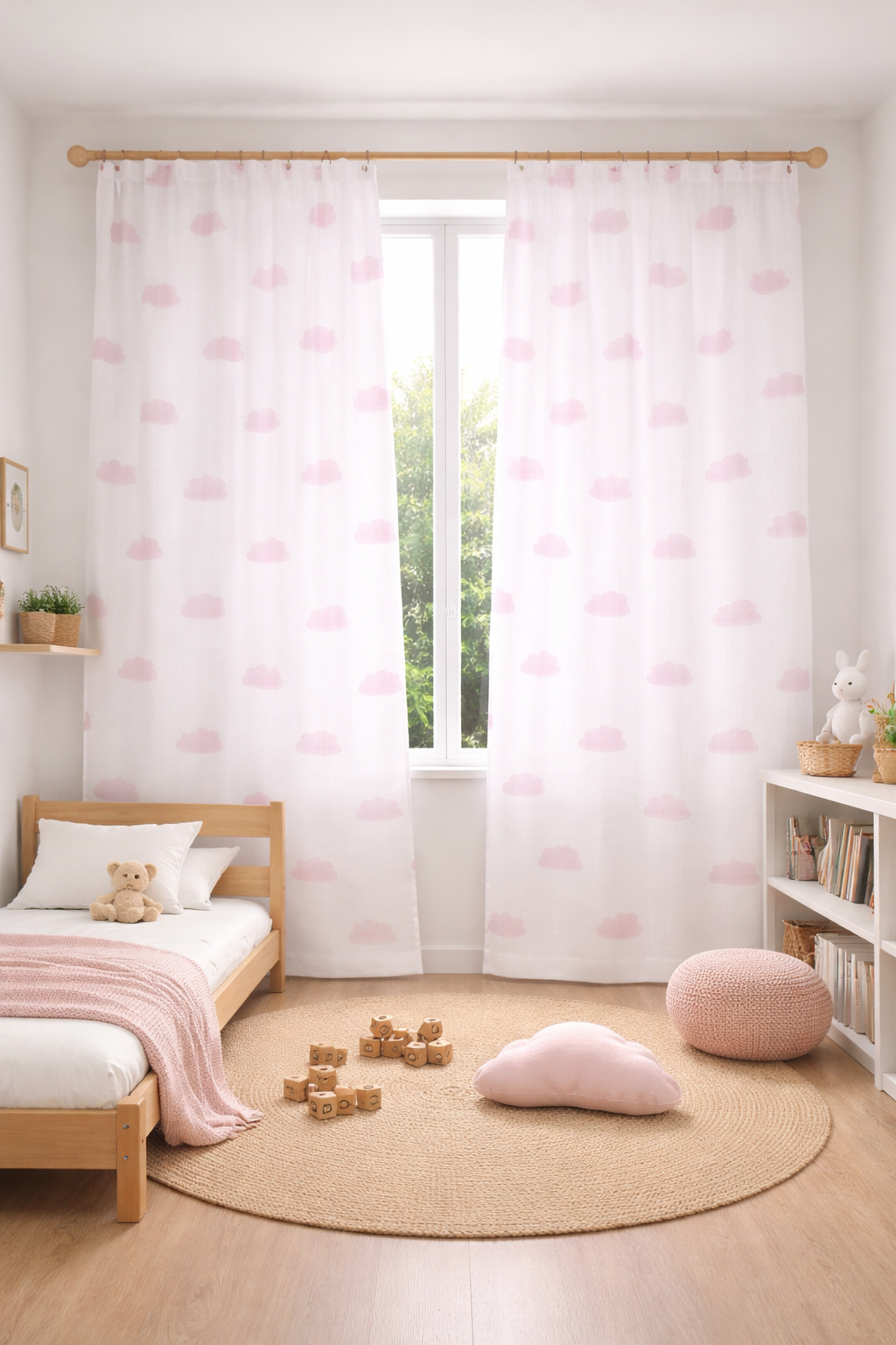 Visillo Infantil Nubes Rosa