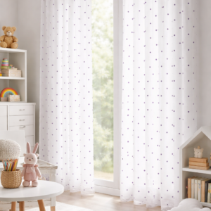 Visillo Infantil Plumeti Morado