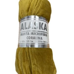 Manta Plaid Coralina Mostaza