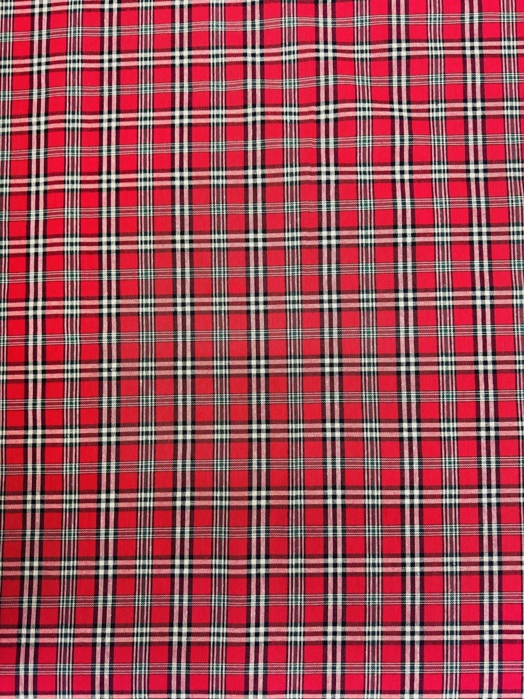 Loneta Navidad Cuadros Rojos Pequeños