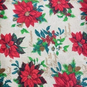 Loneta Navidad  Flores de Pascua