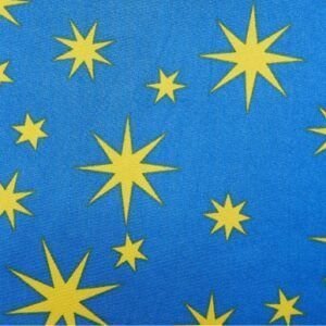 Raso Carnaval Estrellas Amarillas