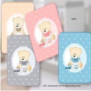 Manta Cuna Gamberritos Oso Rosa 10873