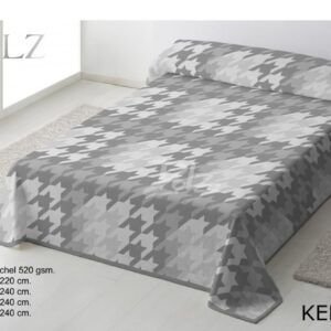 Manta Terciopelo Kendal Gris