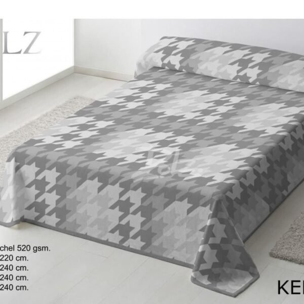 Manta Terciopelo Kendal Gris