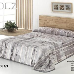 Manta Terciopelo Tablas Gris