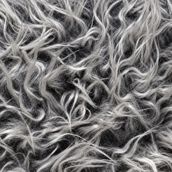 Tela Pelo Largo Curly Gris Carnaval