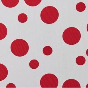 Tejido Natasha Flamenco Lunares Rojos y Fondo Blanco