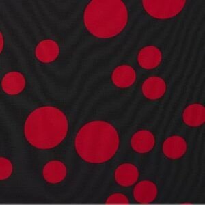 Tejido Natasha Flamenco Lunares Rojos y Fondo Negro