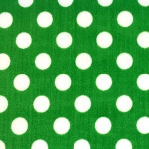 Popelín Candela Flamenco Lunares Blancos y Fondo Verde