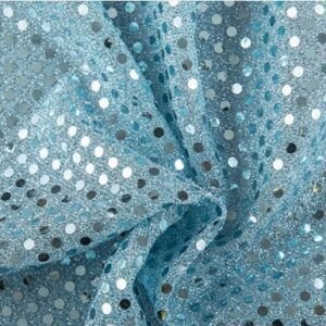 Tejido Lentejuelas Círculo Pequeño Azul Celeste