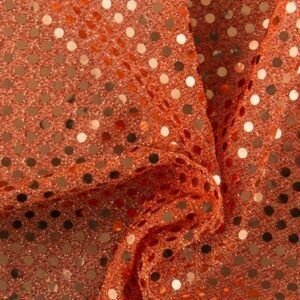 Tejido Lentejuelas Círculo Pequeño Naranja