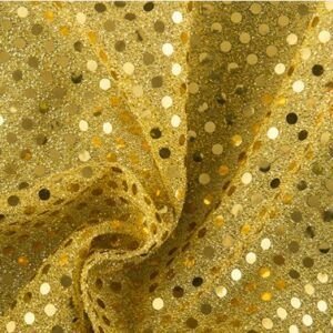 Tejido Lentejuelas Círculo Pequeño Oro