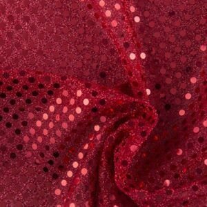 Tejido Lentejuelas Círculo Pequeño Rojo