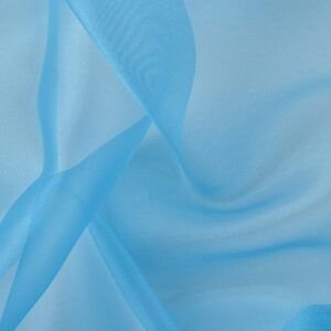 Tejido de Organza de Cristal Azul Turquesa