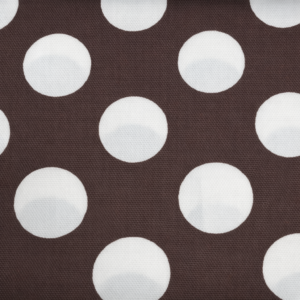 Popelín Candela Flamenco Lunares Blancos y Fondo Marrón