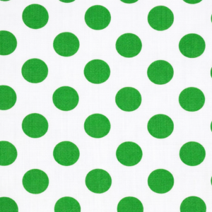 Popelín Candela Flamenco Lunares Verdes y Fondo Blanco