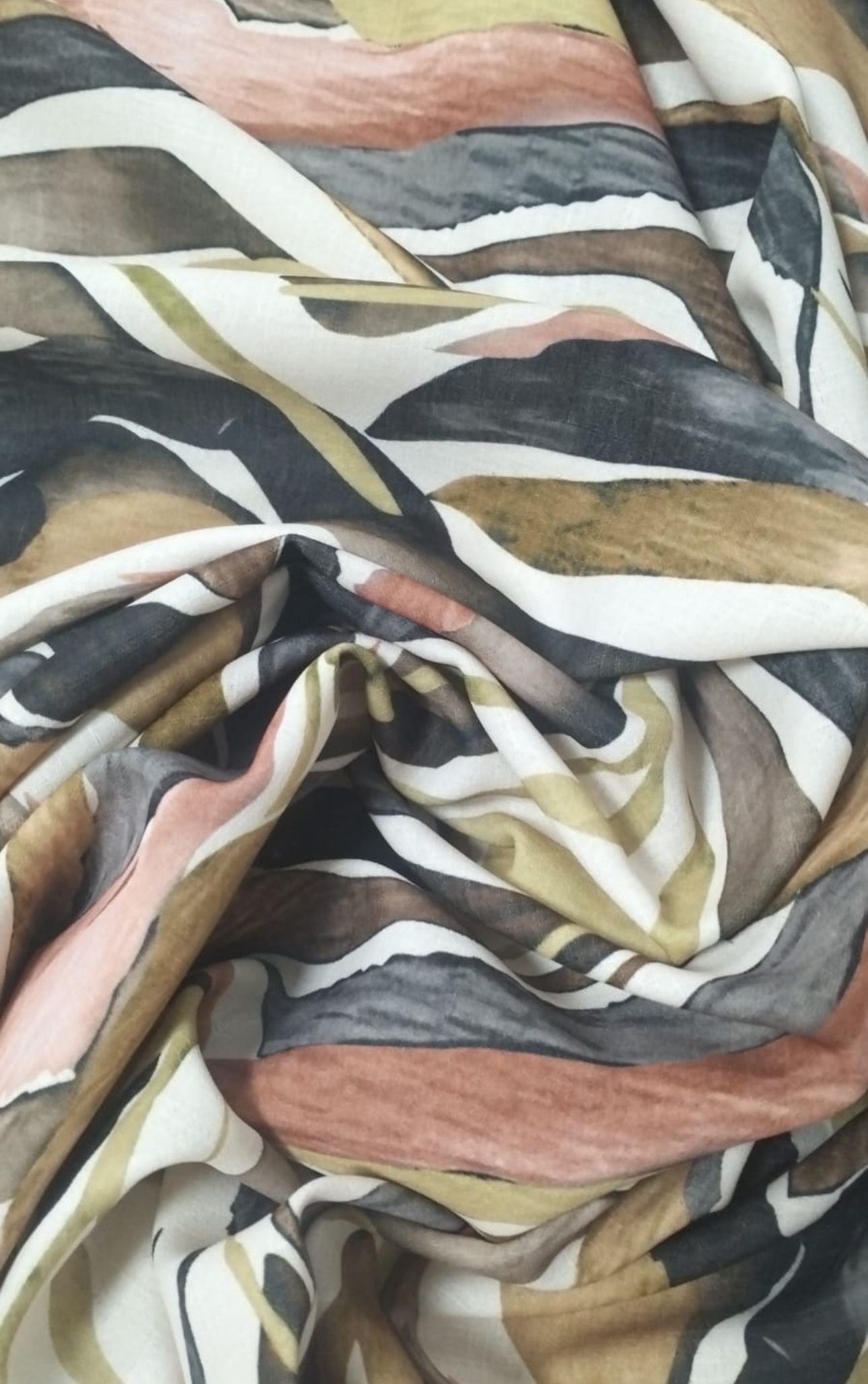 Tejido Poliéster Estampado Étnico Rayas - Imagen 2