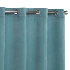 Cortina Confeccionada Terciopelo Liso Agua