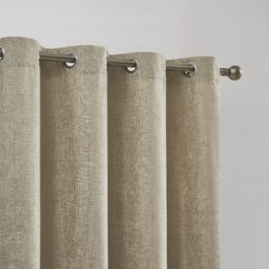 Cortina Confeccionada Chenilla Jacquard Beige