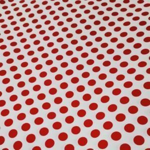 Tejido Flamenco Candela Blanco Lunares Rojos