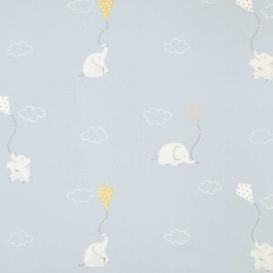 Piqué Algodón Elefante en Fondo Azul