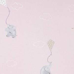 Piqué Algodón Elefante en Fondo Rosa