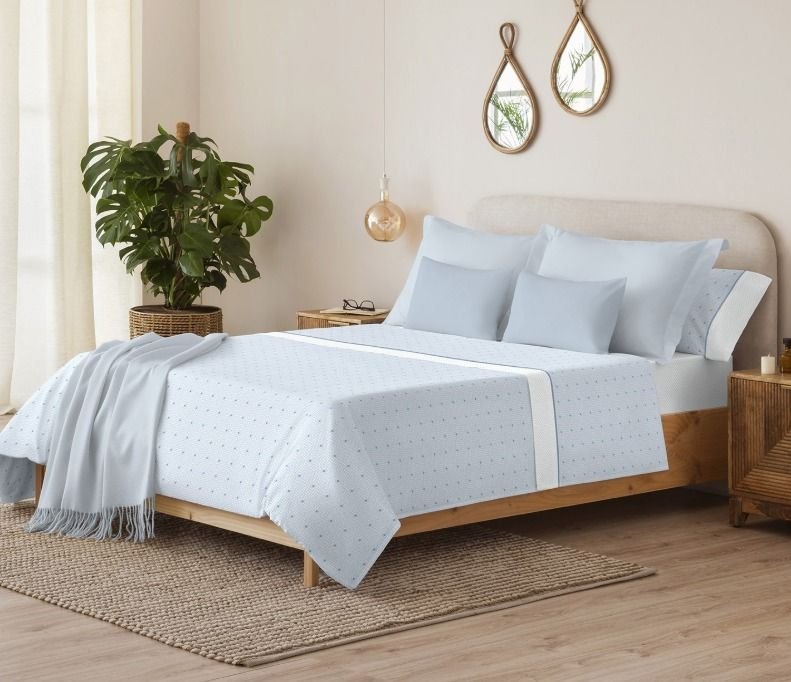 Juego de Sábanas Serena Bora Azul