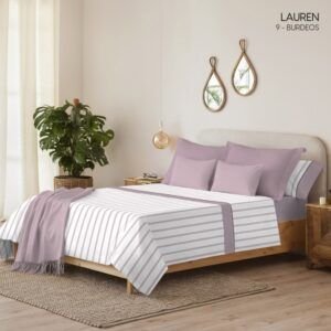 Juego de Sábanas Serena Modelo Lauren Burdeos