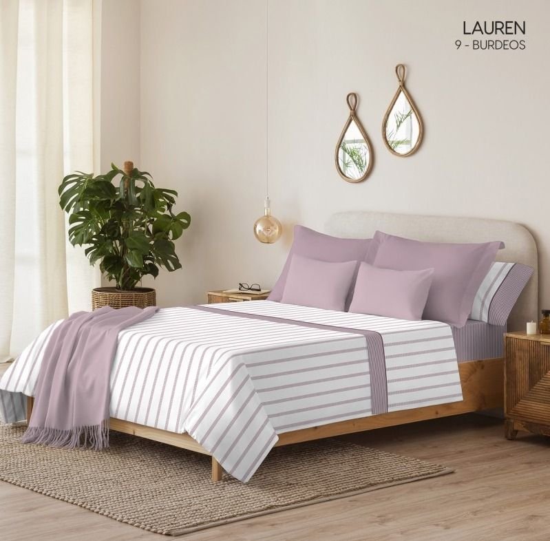 Juego de Sábanas Serena Modelo Lauren Burdeos