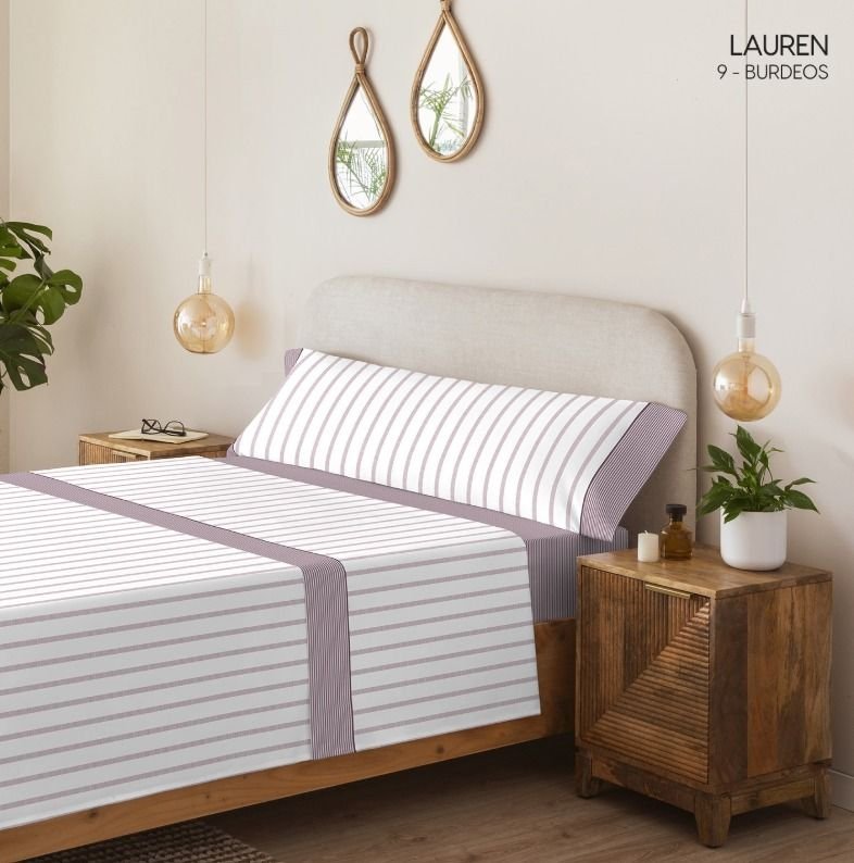 Juego de Sábanas Serena Modelo Lauren Burdeos - Imagen 2